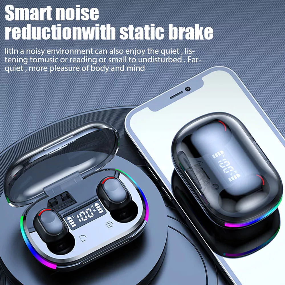Mini Wireless Earbuds - Earbud Headphones with Digital Display Bluetooth Earbuds TWS 5.3 Wireless Headphones Earphone Waterproof for All Phones