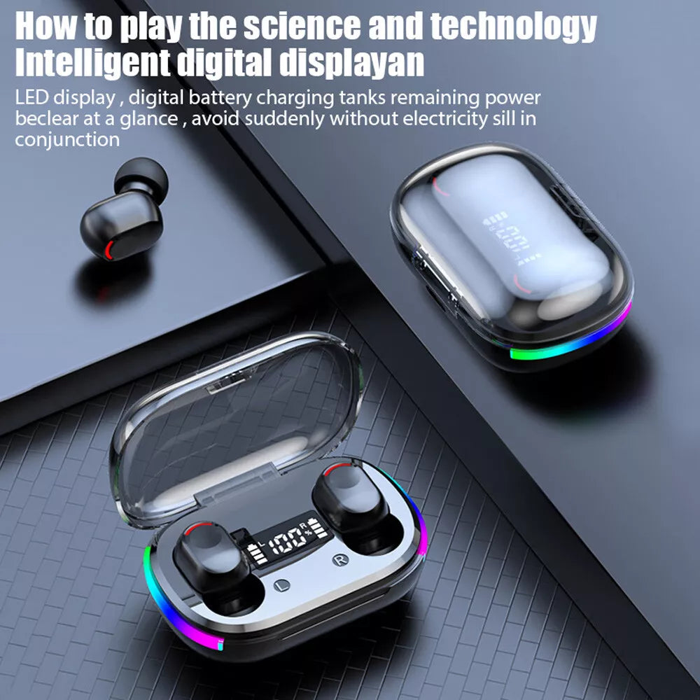 Mini Wireless Earbuds - Earbud Headphones with Digital Display Bluetooth Earbuds TWS 5.3 Wireless Headphones Earphone Waterproof for All Phones