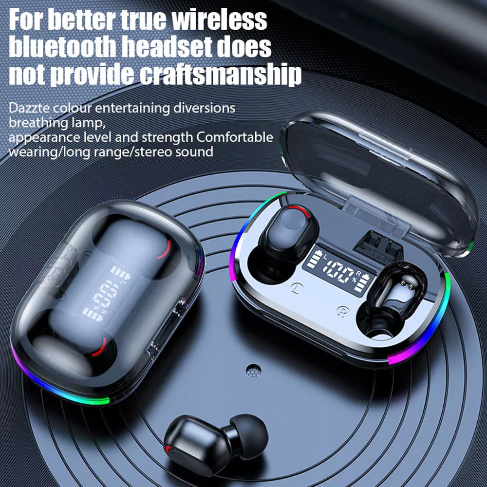 Mini Wireless Earbuds - Earbud Headphones with Digital Display Bluetooth Earbuds TWS 5.3 Wireless Headphones Earphone Waterproof for All Phones