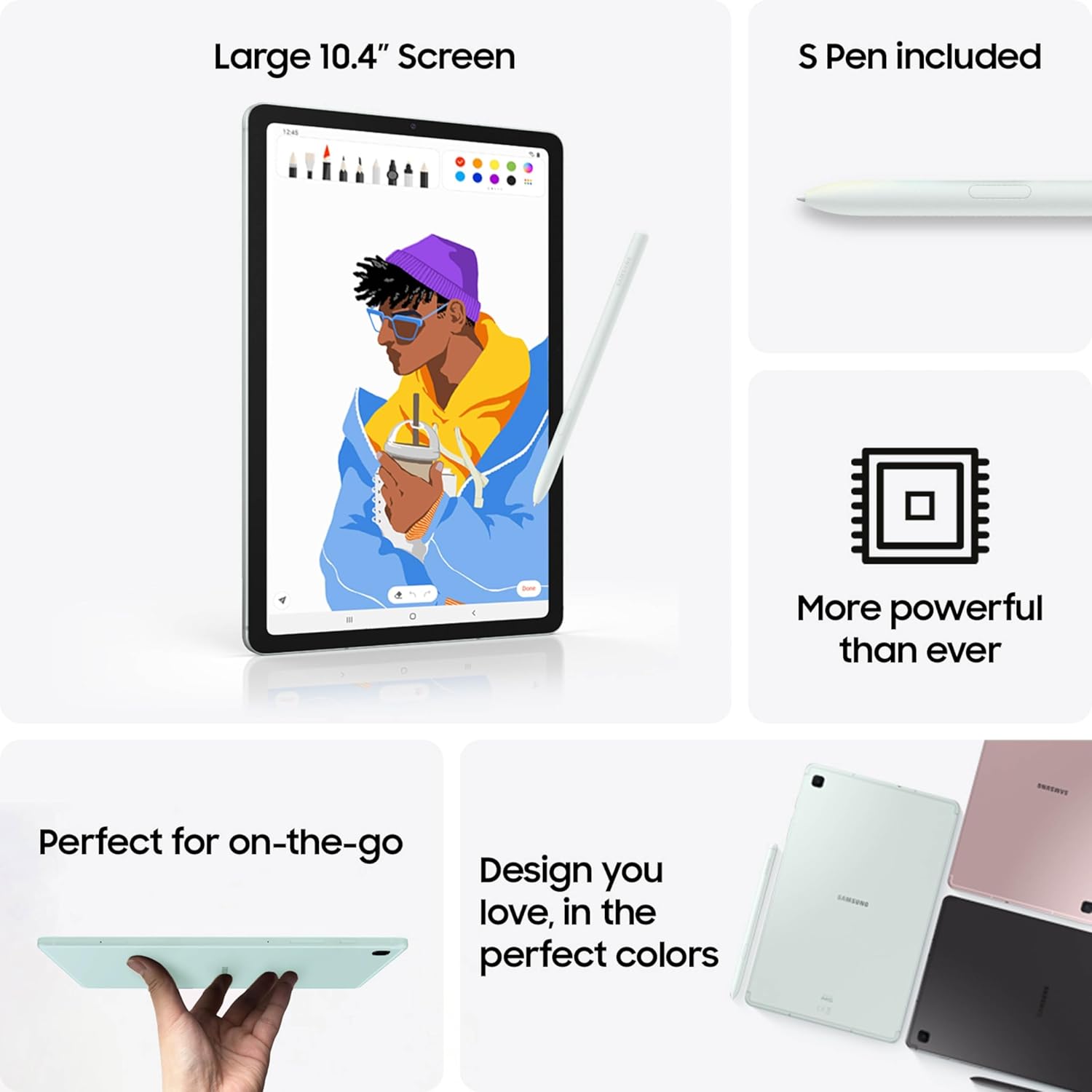 Galaxy Tab S6 Lite (2024) 10.4" 64GB Wifi Android Student Tablet, S Pen for Note-Taking, Gaming Ready, Long Battery Life, Expandable Storage, US Version, Oxford Gray, Amazon Exclusive