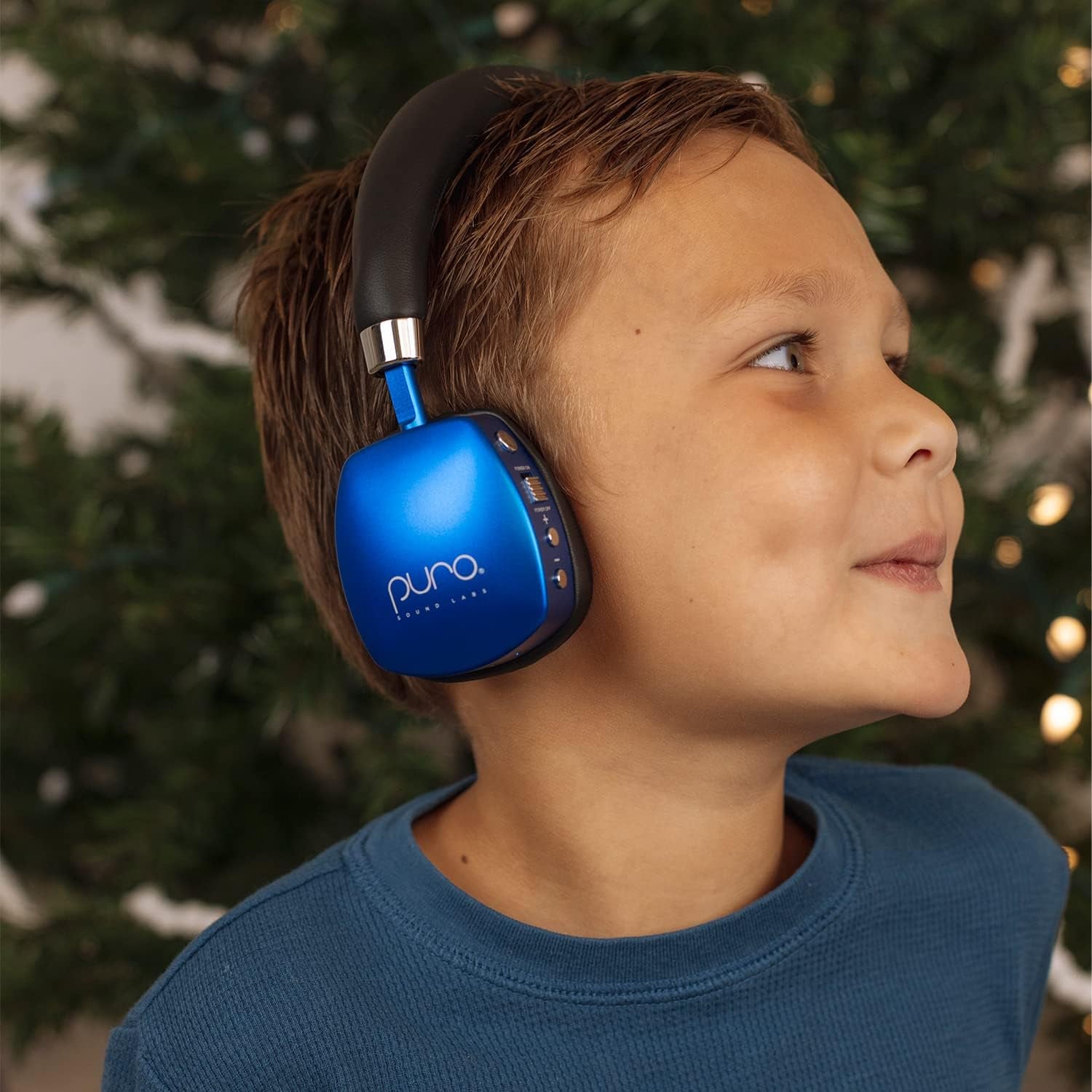 Puroquiets Volume Limited On-Ear Active Noise Cancelling Bluetooth Headphones – Lightweight Headphones for Kids with Built-In Microphone – Safer Sound Studio-Grade Quality (Dark Blue)