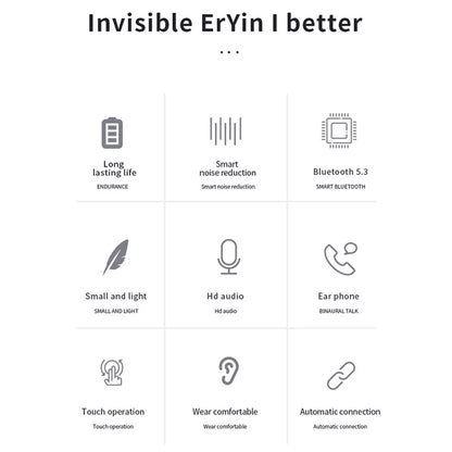 Mini Wireless Earbuds - Earbud Headphones with Digital Display Bluetooth Earbuds TWS 5.3 Wireless Headphones Earphone Waterproof for All Phones