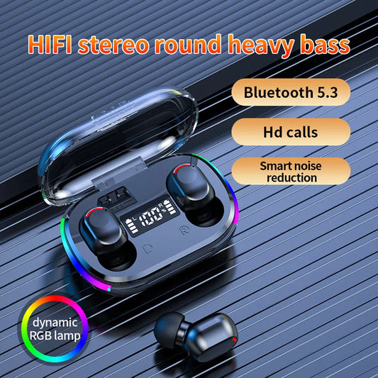 Mini Wireless Earbuds - Earbud Headphones with Digital Display Bluetooth Earbuds TWS 5.3 Wireless Headphones Earphone Waterproof for All Phones